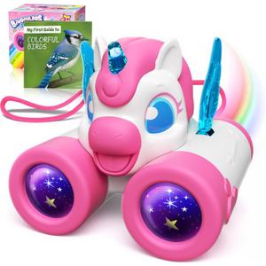 Unicorn Toys for Girls Age 3-12,Cute Heart & Wings Design Kids Binoculars with Bird Watching Manual, Toddler Toys, Kids Stocking Stuffers,3 4 5 6 7 8 9 10 11 12 Year Old Girl Christmas Birthday Gifts