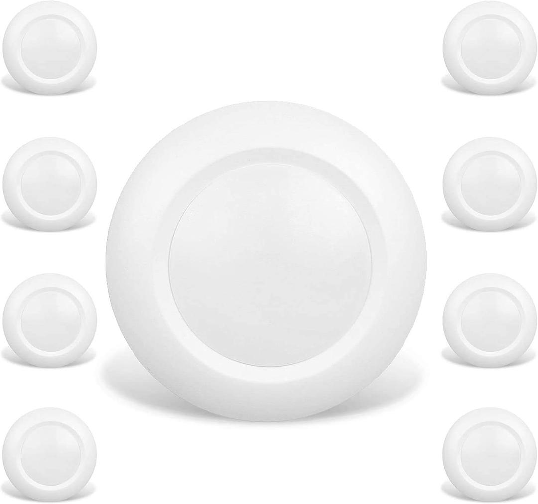 8 Packs 6 Inch LED Low Profile Recessed & Surface Mount Disk Light, Round, 15W, 900 Lumens, 5000K Daylight White, CRI80, Driverless Design, Dimmable, ETL Listed, White