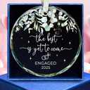 Engagement Gifts for Couples - Gifts for Newly Engaged Couples - Happy Engagement Gift for Her, Bride to Be - Just Engaged Ideas for Her, Friends - Glass Ornament 2025