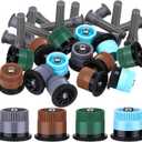 Patelai 32 Pcs Variable Arc Nozzle Replacement Pop up Sprinkler Head Compatible with Hunter, Orbit Pop-up Sprinkler Adjustable 360 Spray Nozzle for Septic Garden Lawn Irrigation (6/8/12/17 Van)