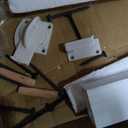 DIYHD 32X80in White PVC Accordion Door - Folding Closet Door with Mounting Hardware, Handle and Latch