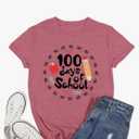 100 Days of School Shirts for Women Teacher School Days T-Shirt Happy 100th Day Teachers Tee Tops M