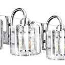 Chrome Bathroom Light - 4 Lights, Crystal Finish, Perfect for Over Mirror Vanity