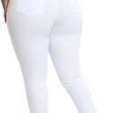 Gocolloa Womens Plus Size Capri Jeans Stretchy High Waisted Skinny Cropped Denim Capris Pants White 24W