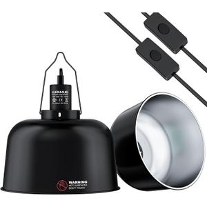 2 Pack 8.5" Deep Dome Reptile Heat Lamp Fixture with Clamp, ETL Certified Ceramic Socket for UVA/UVB Basking Bulbs & Heat Emitters, for Bearded Dragons, Turtles, Lizards, Snakes, Geckos, Terrariums