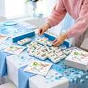 50pcs Mahjong Cocktail Napkins, Blue Pink Bows Mahjong Party Disposable Paper Napkins for Gift Wedding Bridal Shower Birthday Game Night