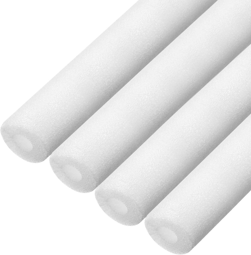 MECCANIXITY 8pcs Pipe Insulation Foam Tube Pipe Lagging 10mm(3/8 Inch) ID 30mm OD 3ft Freeze Protection for Copper Pipe, White