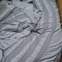 WONGS BEDDING Blue Comforter Set Queen,3 Pieces Ruffle Farmhouse Shabby Chic Boho Comforter for Queen Bed,Soft Seersucker Textured Bedding Set with 1 Ruffle Comforter,2 Tufted Pillowcases 90"90"