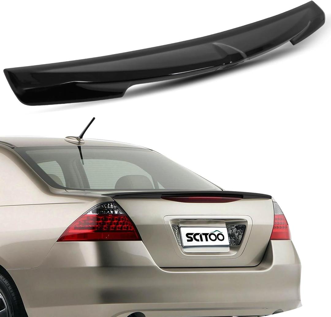 SCITOO Glossy Black Spoiler Wing Body Kit Compatible with 2006-2007 for Honda Accord Rear Trunk Spoiler Wing Splitter Chin Exterior Diffuser