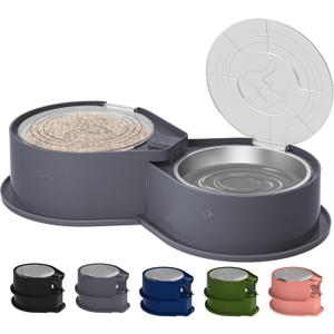 Stainless Steel Dog Bowl Set with Lids, 304 Metal Dual Food & Water Bowls for Dogs & Cats, Large Capacity Pet Feeder with Cover Keeps Food Fresh, Anti-Skid Dog Dish for Small/Medium/Large Pets