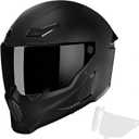 Motorcycle Helmets for Adult Men Women,MG666 Full Face Helmet | DOT Approved Retro Motorbike Racing Street Bike Helmets with 2 Visors & Carry Bag,Washable Liner,Multiple Ventilation System, Matte Black-B, Medium