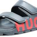 HUGO, Double Strap Adjustable Sandal, grey microchip, 8