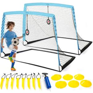 Premium Backyard Soccer Goal Set Includes Portable Pop-Up Goals, Heavy-Duty Nets, Training Balls, and Full Equipment for Kids and Toddlers Ideal for Outdoor Play & Skill Development (6'x4' (pack of 2)