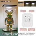 NONEMEY Clear Acrylic Display Case with Remote Control Light for 1000% Bearbrick, Dustproof Model Showcase Organizer Box, Display Case for Collectibles Bearbrick (15.71230inch,403076cm)