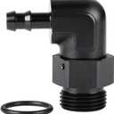 12AN -12 ORB Male to 3/8 Hose Barb 90 Degree Fitting Adapter Aluminum Black