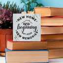 2 x HTBIG House warming Gifts New home, Best Housewarming gifts 2026, Home sweet Home sign, Funny New Home New Memories Ideas Wooden Box Sign Home Living Room Shelf Desk Decoration Gifts 5x5 IN White