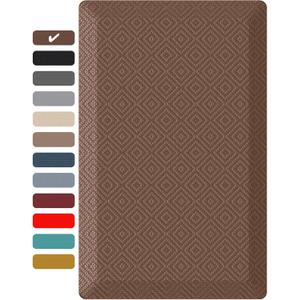 Ophanie Kitchen Mats for Floor, 3/4 inch Thick, 17x28 Anti Fatigue Cushioned Mat, Kitchen Rugs, Waterproof, Comfort Ergonomic Standing Mat for Office, Home, Sink, Grey Non-Slip Ridged Bottom