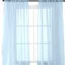 Elegant Comfort 2-Piece Sheer Panel with 2inch Rod Pocket - Window Curtains 40-inch Width X 84-inch Length, Light Blue