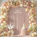 16x10FT Nude Backdrop Curtains for Wedding Parties, Wrinkle Free Polyester Photography Backdrop Drapes for Wedding Baby Shower Birthday Parties Stage Background Stand Decorations 4x10ft,4 Panels
