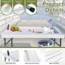 Folding Fish Cleaning Table Portable Camping Sink Table with Faucet Drainage Hose & Sprayer Outdoor Fish Fillet Cleaning Station with Grid Rack & Knife Groove for Picnic Fishing, Grey, 23D x 45W x 37H in