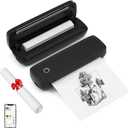 Jomifin Portable Printer for Travel, Inkless Thermal Print with 3 Rolls Paper, Bluethooth & USB Connect, Compatible with iOS, Android, MAC, Windows, Support for 8.5x11 US Letter (Black)