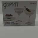 Table Tops Gallery 2 piece Gray Coupe Glass Set