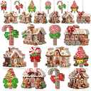 Amazon.com: Roowest 36 Pcs Christmas Gingerbread House Ornament Set Wood Christmas Tree Ornaments Lollipop Flat Train Donut Cake Hanging Decorations Peppermint Ornaments for Xmas Tree Party Supplies : Home & Kitchen