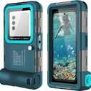 Universal Scuba Diving[50FT/15M] Underwater Snorkeling Waterproof Phone Case for Samsung Galaxy S25/24/S23/S22 Ultra/Plus Google Pixel Motorola Huawei/LG Series[Right Volume Button],Teal