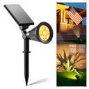 Solar Power Spot Lights Outdoor Waterproof for Christmas Decorations, Flag, Tree, Wreath, Santa Claus, Snowman, Bright LED Landscape Lamp Uplights for Outside Garden, Yard, Patio, Sidewalk,Warm White