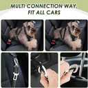 SlowTon Dog Seat Belt Harness for Car, Dog Car Harness Adjustable Mesh Breathable & Dog Seatbelt Safety Tether with Elastic Bungee for Small Medium Large Pets(Black, Double Clip, M)