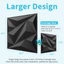 Art3dwallpanels 3D Wall Panels Diamond PVC, Black, 19.7" x 19.7"