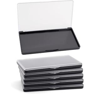 Magnetic Makeup Palette with Frosted Clear Top, 5 Pack Empty Eyeshadow Palettes depots Travel Storage Box for DIY Cosmetics Bronzer Highlights Powder (Small Palette - 5.5" x 3.1")