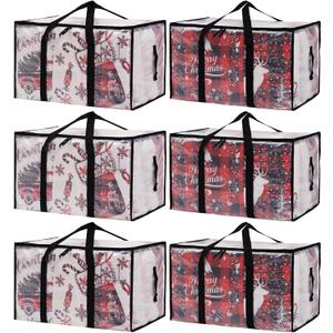 Moving Bags Heavy Duty Extra Large, Alternative for Moving Boxes & Moving Supplies,Clear Storage Bins with Lids, Plastic Packing Tote, Storage Bags for Clothes with Handles & Zippers(Clear, 6 Pack)