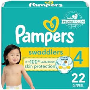 Pampers Baby Diapers - Swaddlers - Size 4, 22 Count, Ultra Absorbent Disposable Infant Diaper