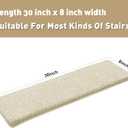 PURE ERA Carpet Stair Treads Ultra Plush 8" X 30" Soft Indoor Stair Protectors Pet-Friendly Non-Slip Skid Resistant Tape Free Washable Reusable(14 Pieces, Beige)
