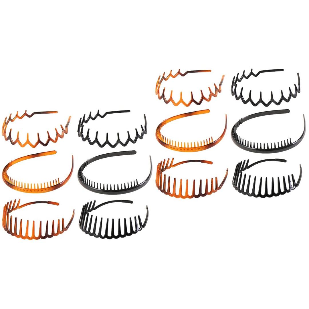 12pcs Elastic Toothed Hair Hoops Headband for Washing Face Stylish Unisex Wavy Design Material Lightweight and Easy to Use