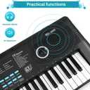 61 key keyboard Piano, Portable Electronic Digital Piano, Built In Dual Speakers, External Microphone, Power Plug, Rich Teaching Content, Multi-Functional Electronic Piano Suitable For Beginners