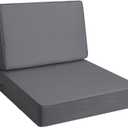 AAAAAcessories Outdoor Deep Seat Cushions, Foam Pillow, Waterproof, Fade-Resistant Patio Furniture Replacement Cushions, 24" x 24" x 5", Dark Gray (24x24-19'' Mid Back-1 Count)