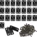 Murtenze 24Pcs Black Butt Hinge, 1 inch x 3/4 inch Metal Foldable Door Hinges for Cabinet Door Closet, Stylish and Durable with Screws