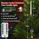 16 PCS Christmas Tree Candle Lights with Acrylic Snowflakes + Diamonds Flameless LED Taper Candles with Remote for Xmas Party Decor (16 Pcs, Ivory)