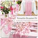 10 Pack Pink Cheesecloth Table Runner 17x108 Inch Semi Sheer Boho Rustic Gauze Cheese Cloth Table Runners for Wedding Party Birthday Baby Shower Home Dcor
