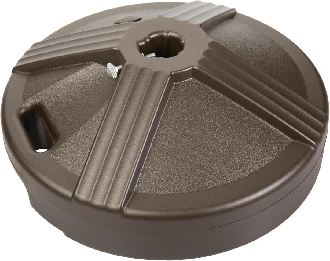 US Weight Durable Fillable Umbrella Base for Patio Table - 50 Pound Capacity Heavy Duty Adjustable Stand for Outdoor Umbrellas - Made in The USA (Bronze)