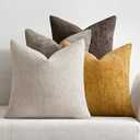 MIULEE Pack of 4 Couch Throw Pillow Covers 16x16 Inch Burnt Orange Soft Decorative Chenille Pillow Covers Farmhouse Accent Cushion Covers for Boho Home Decor Sofa Bedroom Living Room