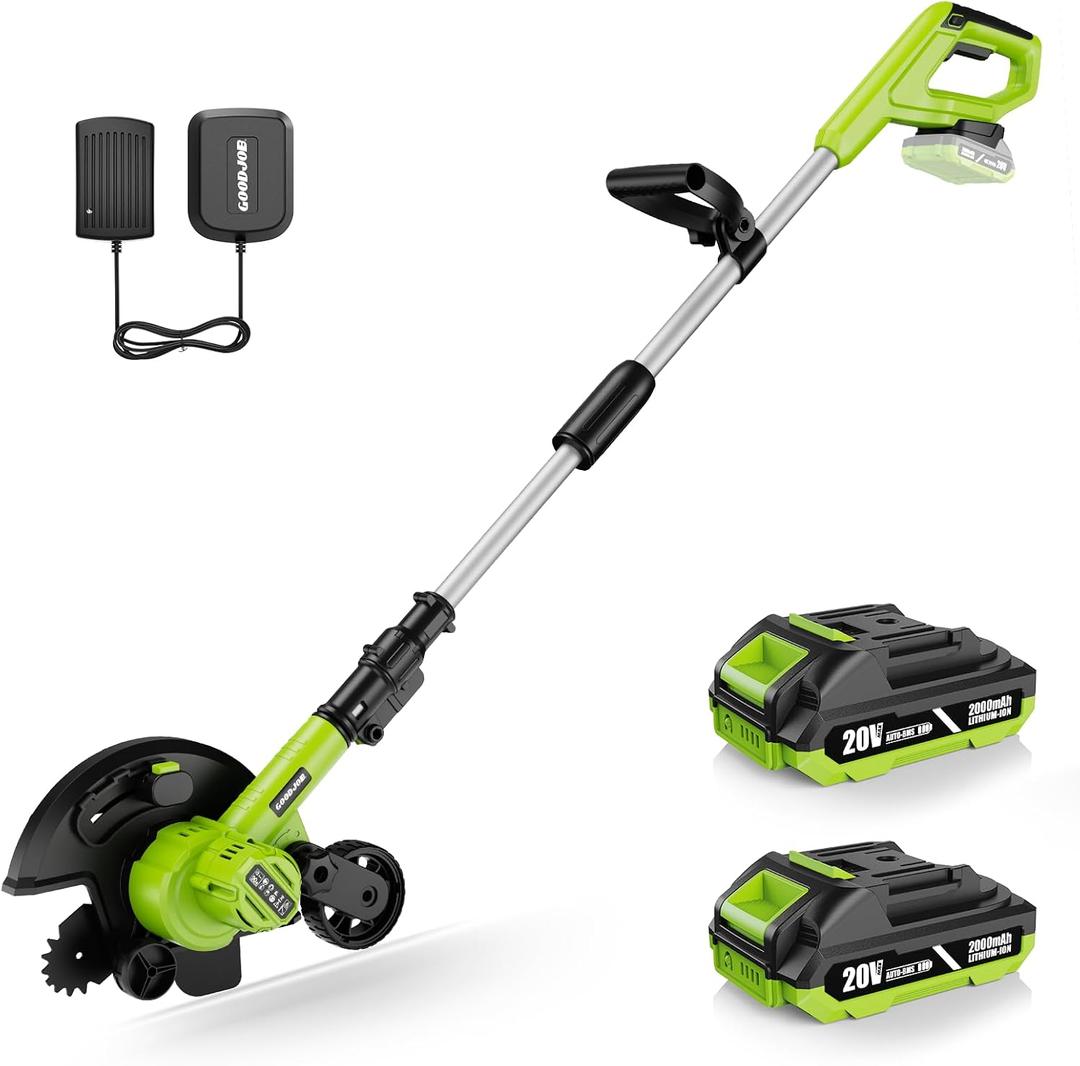 Cordless Lawn Edger, 20V Battery Powered Edger for Lawns Sidewalk, 9-Inch Steel Blade