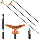 8.63'/12.3' Shallow Water Anchor Pole, Island Anchor with T-Handle, High Strength Fiberglass Reinforced Polyamide66, Mud Anchor Pole for Boat, Fishing Kayak (Gloves Included)