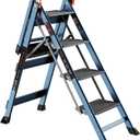 Ladder 4 Step Folding Step Stool with Handrails, Heavy Duty Ladder, Double Anti-Slip Aluminum Step, 20lbs Lightwight Portable Storage 4 Step Ladder for Home Kitchen House RV Work