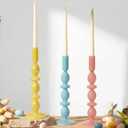 Mumufy 3 Pcs 11 Inch Easter Candle Holder Glass Easter Egg Candlestick Holder Spring Taper Decorations Home Candlesticks Decorations Centerpieces Decor for Candle Fireplace Mantle Dining Gifts