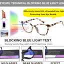 EYEURL Cat Eye Reading Glasses for women - 5 Pack Blue Light Blocking Reading Glasses Ladies +2.25 Fashion Square Frames Magnification with Spring Hinge
