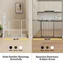 InnoTruth 29.540.75" Baby Gate for Stairs, 30" Tall Dog Gates for Doorways & Hallways, Safety Gate for Kids & Pets, Pressure-Mounted Walk-Through with Dual Lock & 2-Way Swing, White