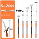 TONYINGO 30FT Reach Manual Pole Saw, Extendable Tree Trimming Pruner